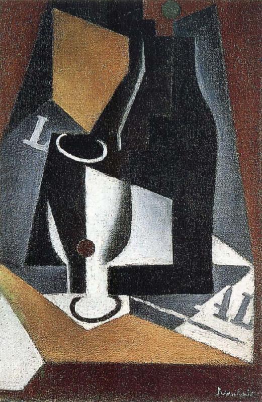 Bottle Cup and newspaper, Juan Gris